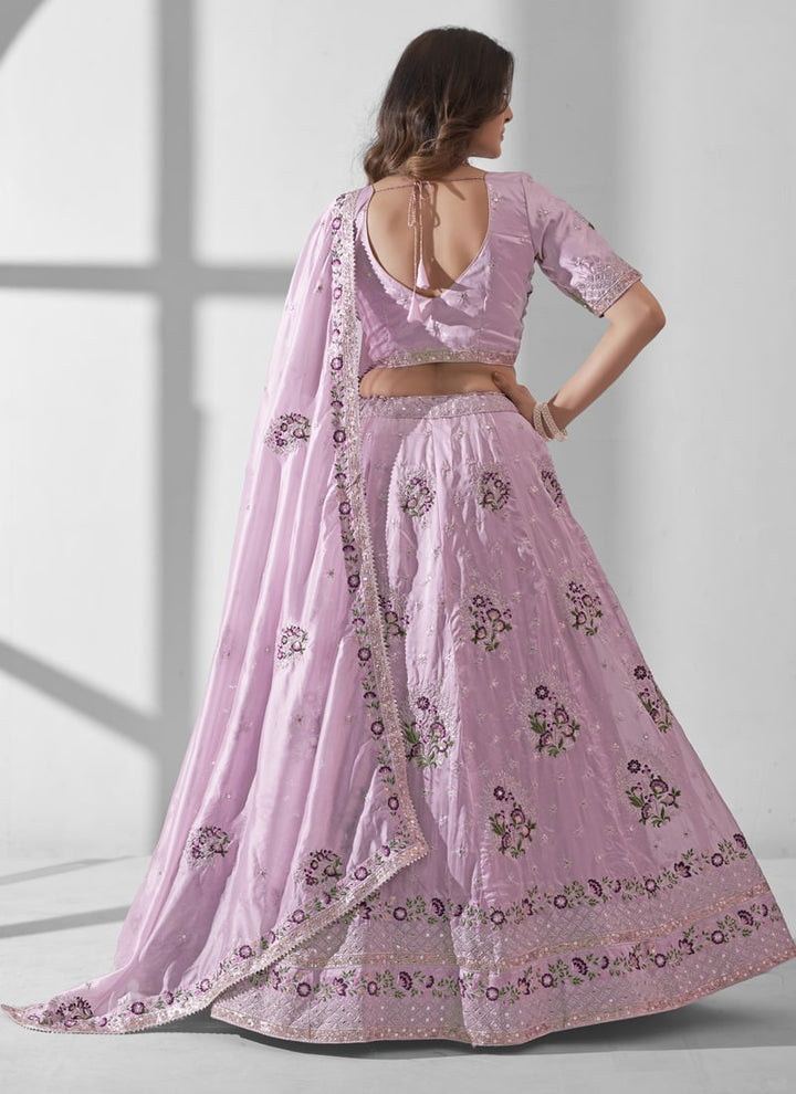 Lassya Fashion Lavender Engagement Lehenga with Sequence and Multi Embroidery