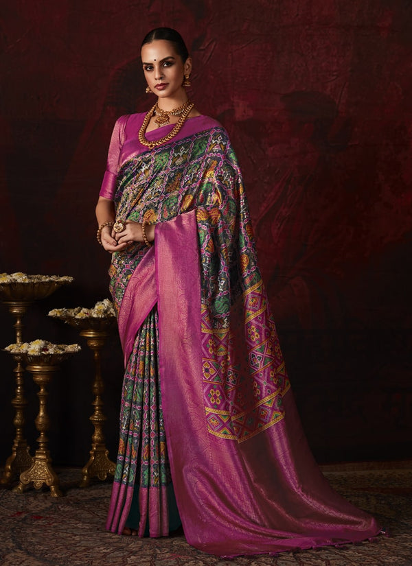 Lassya Fashion Purple Soft Silk Saree with Stunning Digital Prints