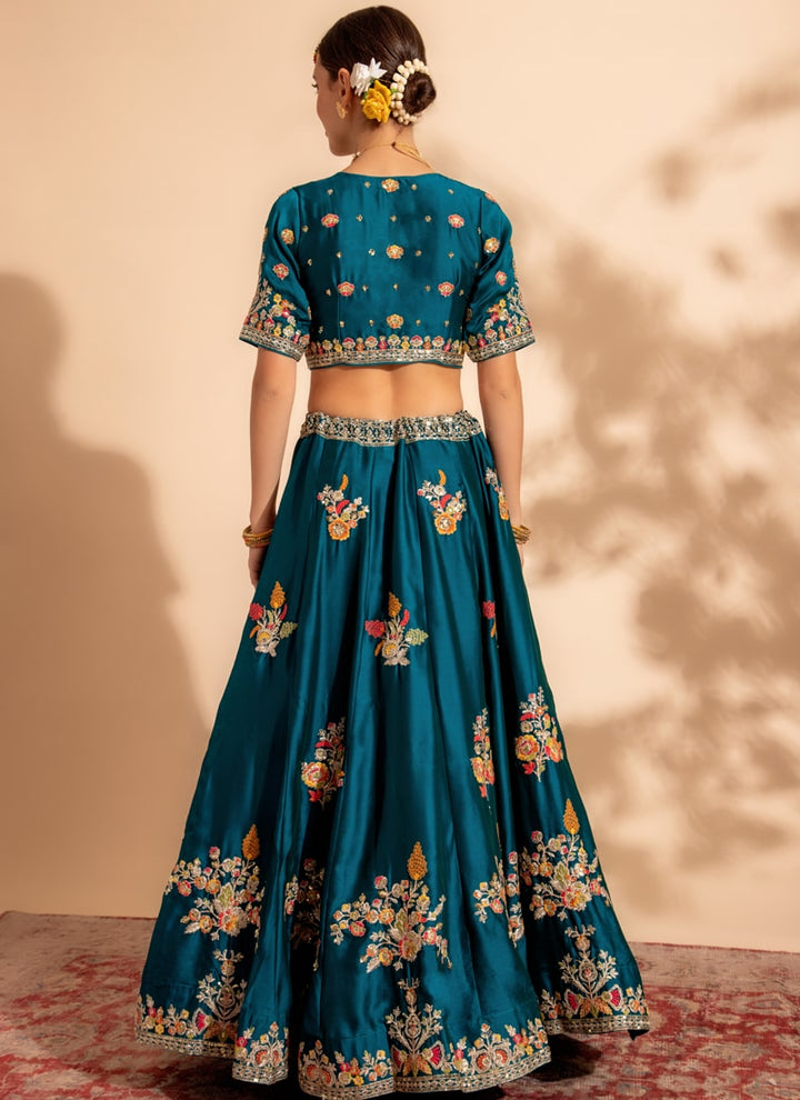 Lassya Fahion Rama Green Luxe Enchantment Lehenga with Premium Thread and Sequin Work