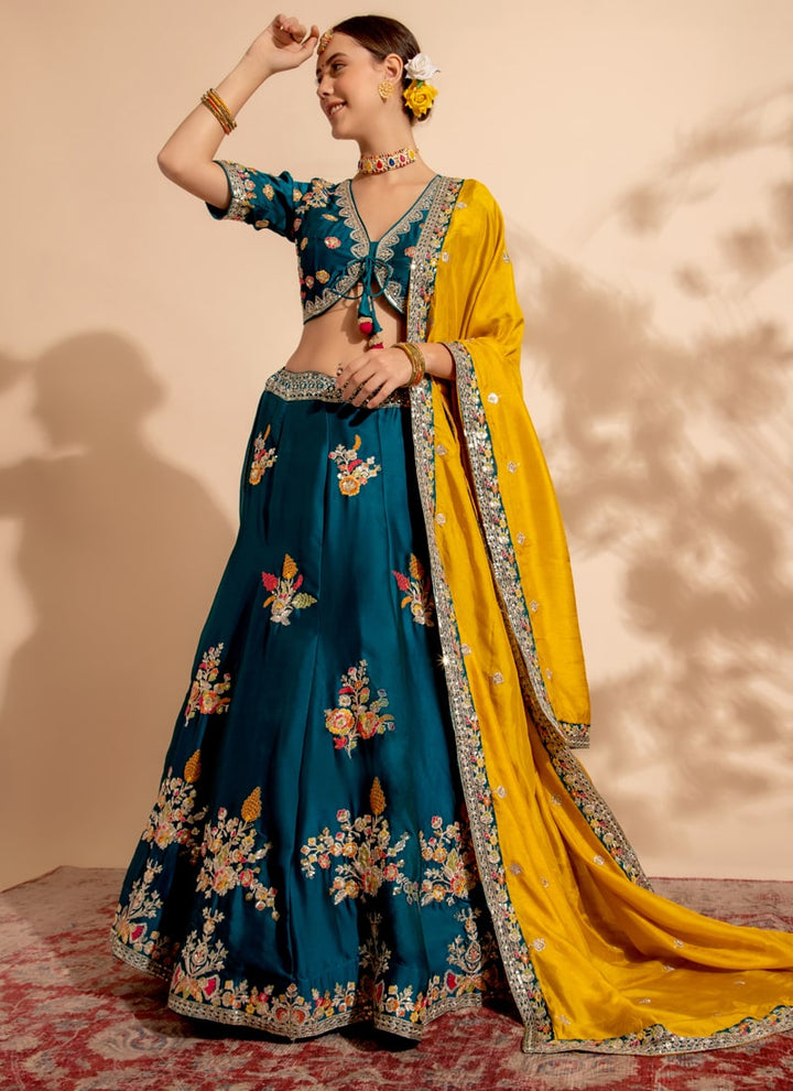 Lassya Fahion Rama Green Luxe Enchantment Lehenga with Premium Thread and Sequin Work