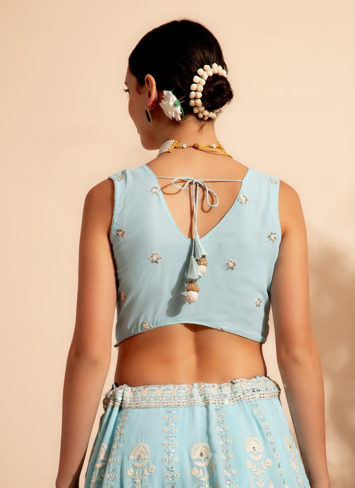 Lassya Fahion Sky Blue 2 Luxe Enchantment Lehenga with Premium Thread and Sequin Work