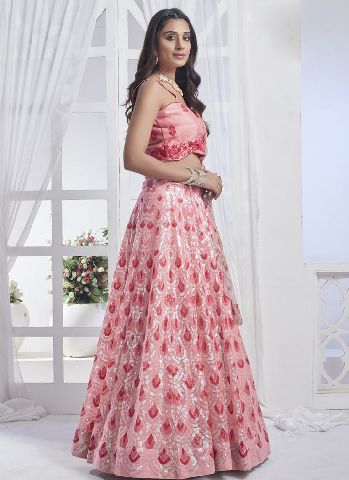 lassya Fashion Pink Designer Lehenga with Sequin Embroidery