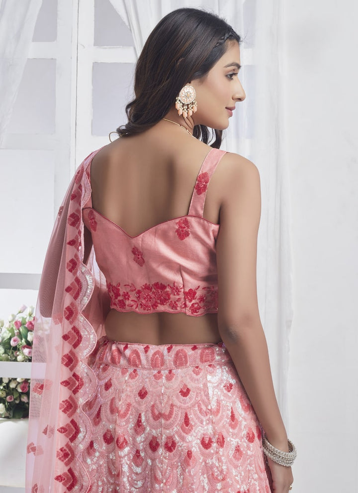 lassya Fashion Pink Designer Lehenga with Sequin Embroidery