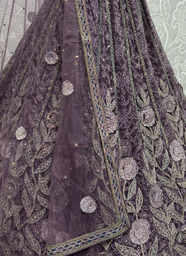 Lassya Fashion Purple Wedding Lehenga Dazzling with Embroidery Lace