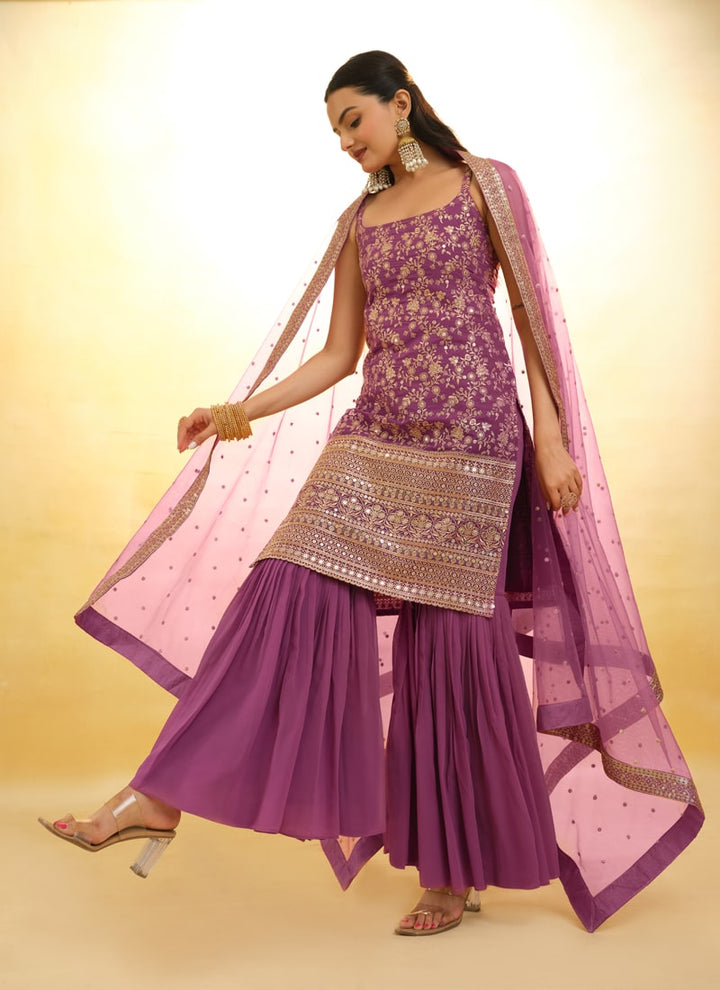 Lassya Fashion Deep Pink Embroidered Anarkali Suit Exquisite Detailing Throughout