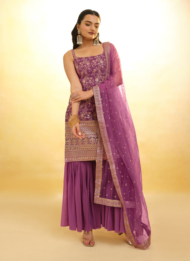 Lassya Fashion Deep Pink Embroidered Anarkali Suit Exquisite Detailing Throughout