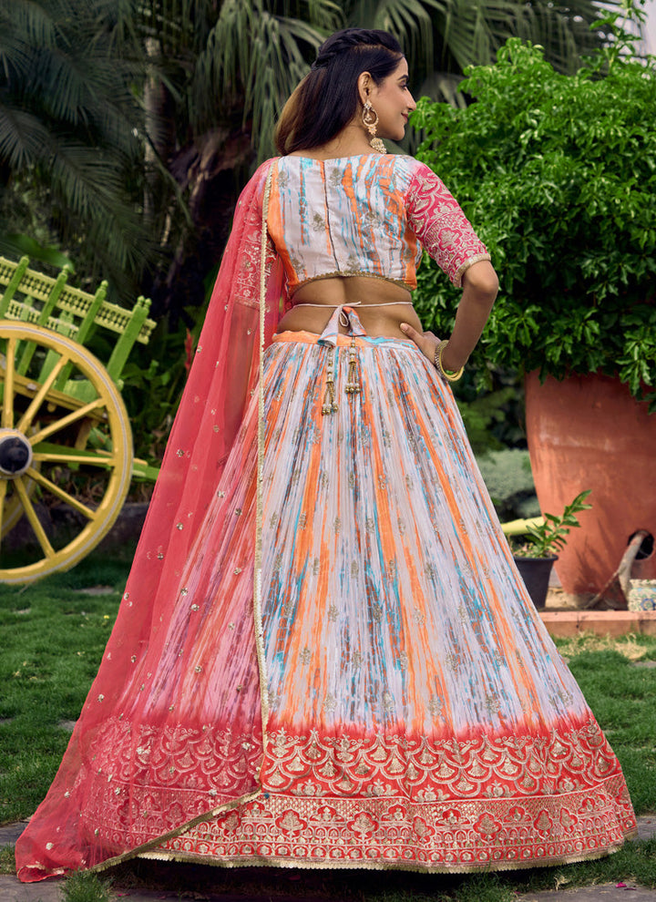 Lassya Fashion Pink Festive Lehenga Digital Print Meets Zari & Sequin Elegance