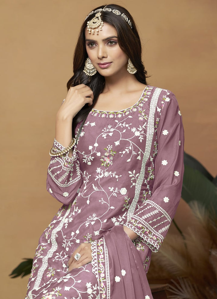 Lassya Fashion Pink Breezy Elegance Soft Organza Straight Salwar Suit