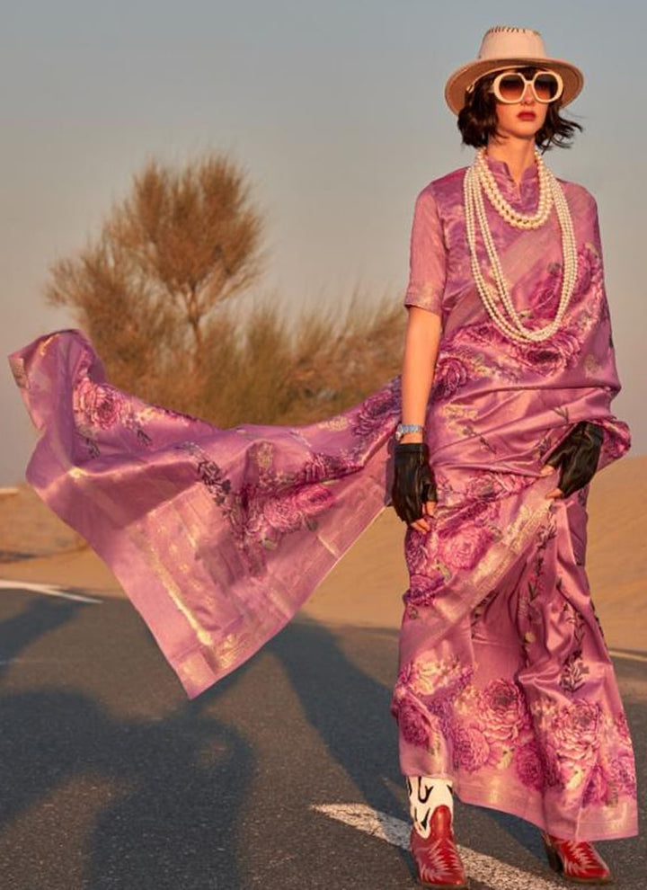 Lassya Fashion Purple Tussar Silk Saree-A Touch of Natural Luxury