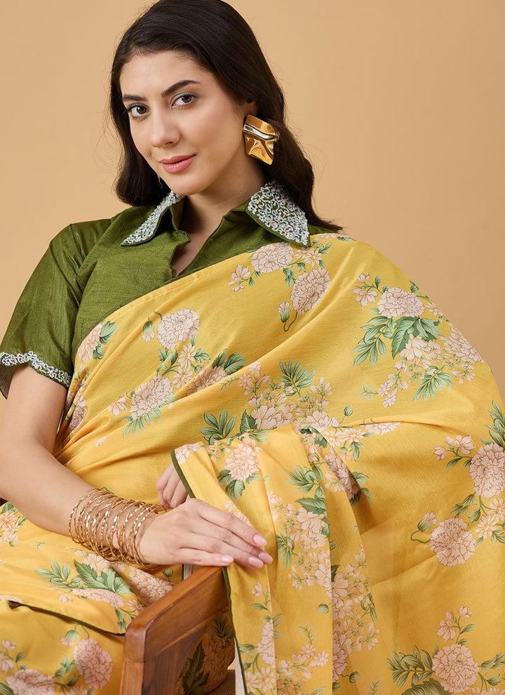 Lassya Fashion Yellow Festive Wear Saree with Sequence Work