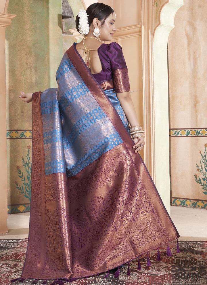 Lassya Fashion Royal Blue Classic Kanjivaram Silk Saree