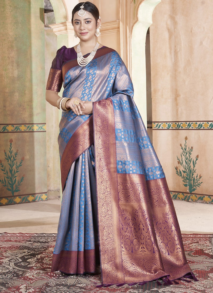 Lassya Fashion Royal Blue Classic Kanjivaram Silk Saree