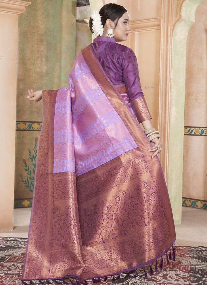 Lassya Fashion Lavender Classic Kanjivaram Silk Saree