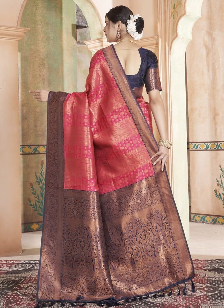 Lassya Fashion Crimson Red Classic Kanjivaram Silk Saree