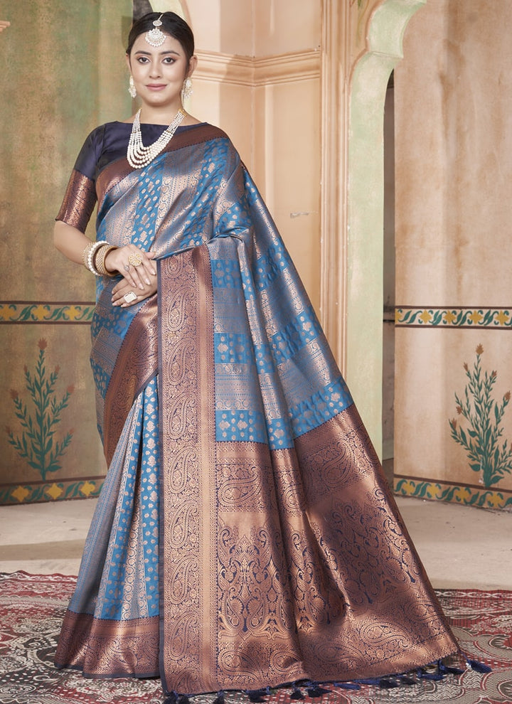 Lassya Fashion Royal Blue-2 Classic Kanjivaram Silk Saree