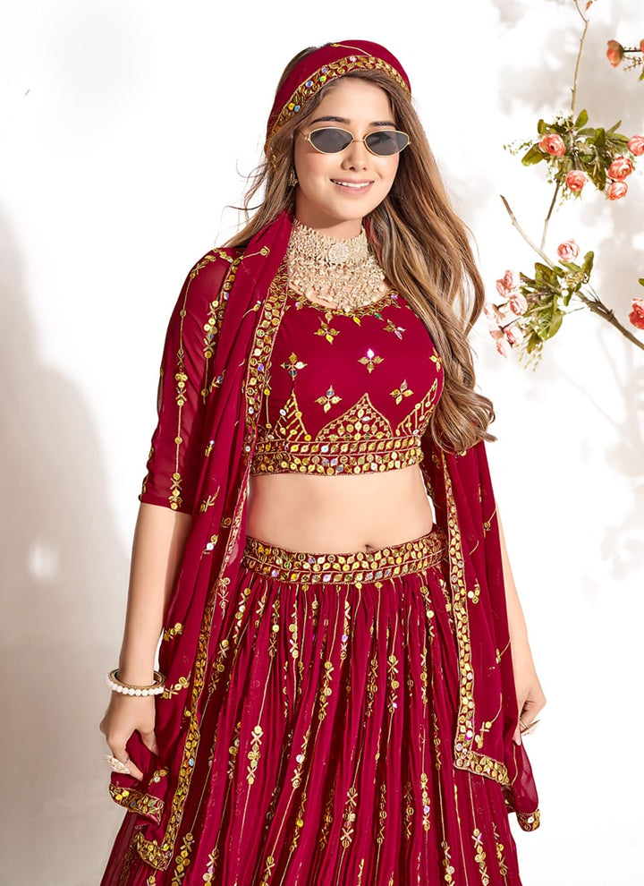 Lassya Fashion Brown Wedding Lehenga Choli-Exquisite Georgette Ensemble