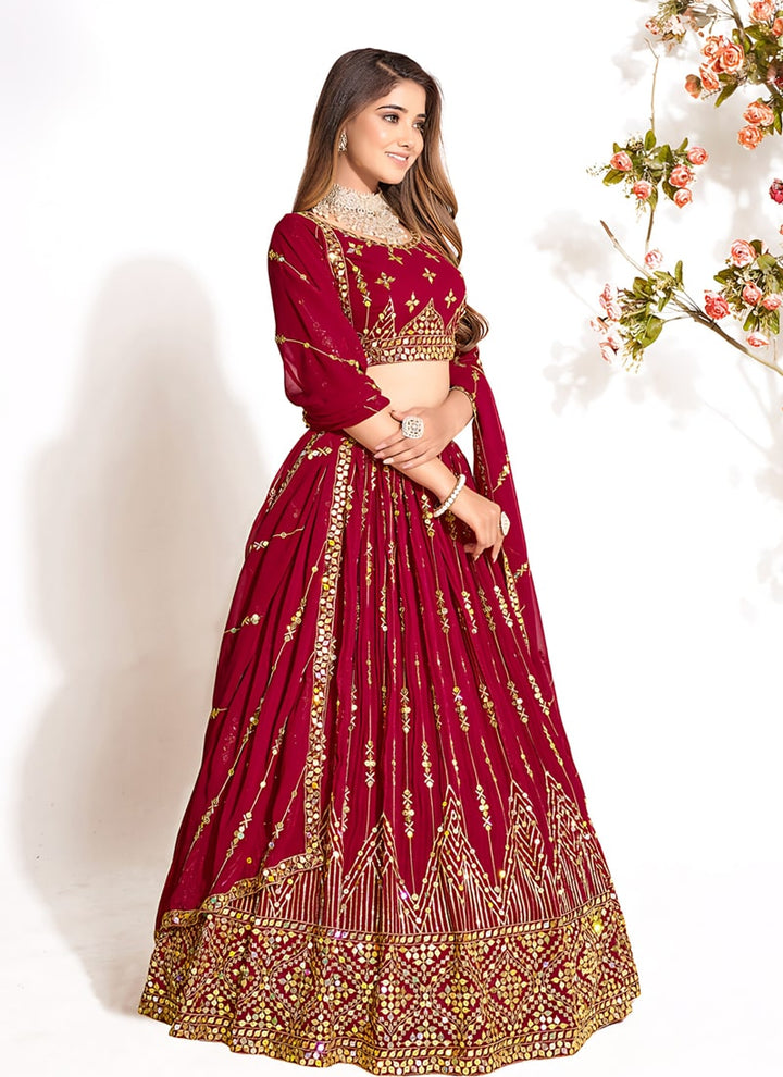 Lassya Fashion Brown Wedding Lehenga Choli-Exquisite Georgette Ensemble