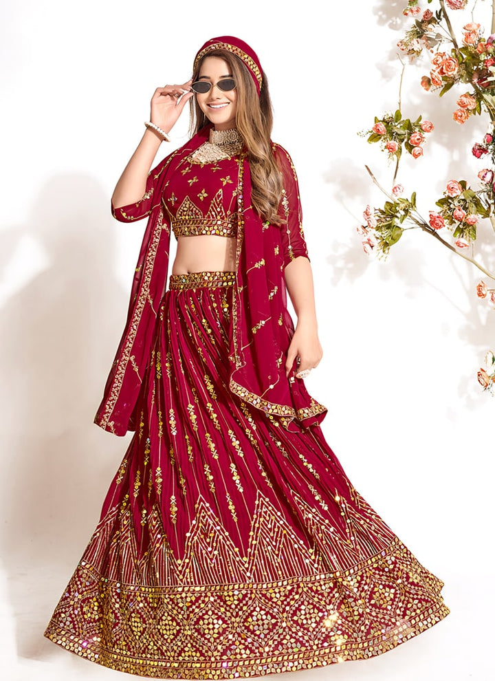 Lassya Fashion Brown Wedding Lehenga Choli-Exquisite Georgette Ensemble