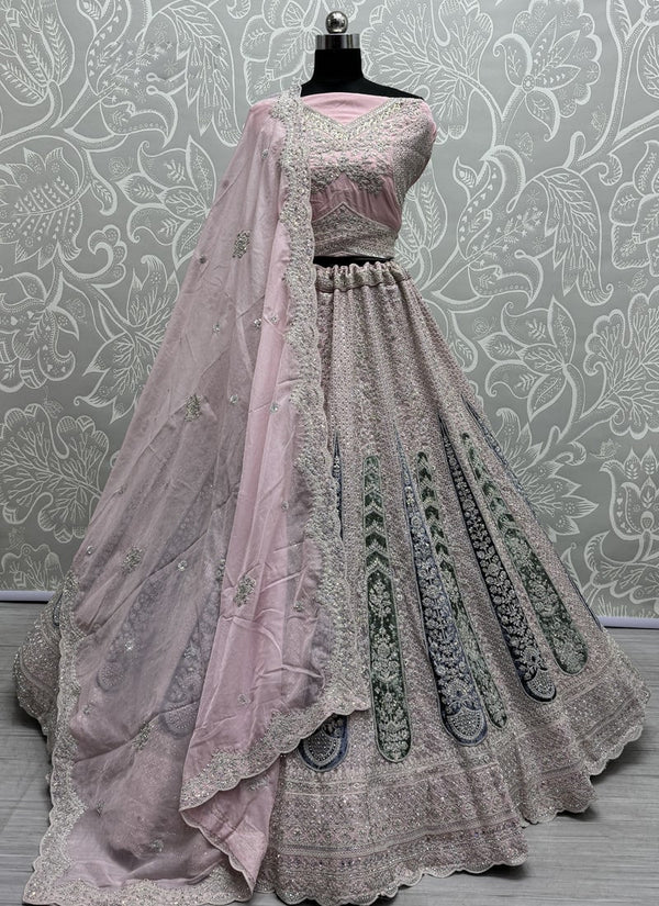 Lassya Fashion Lavender Wedding Lehenga Set in Georgette