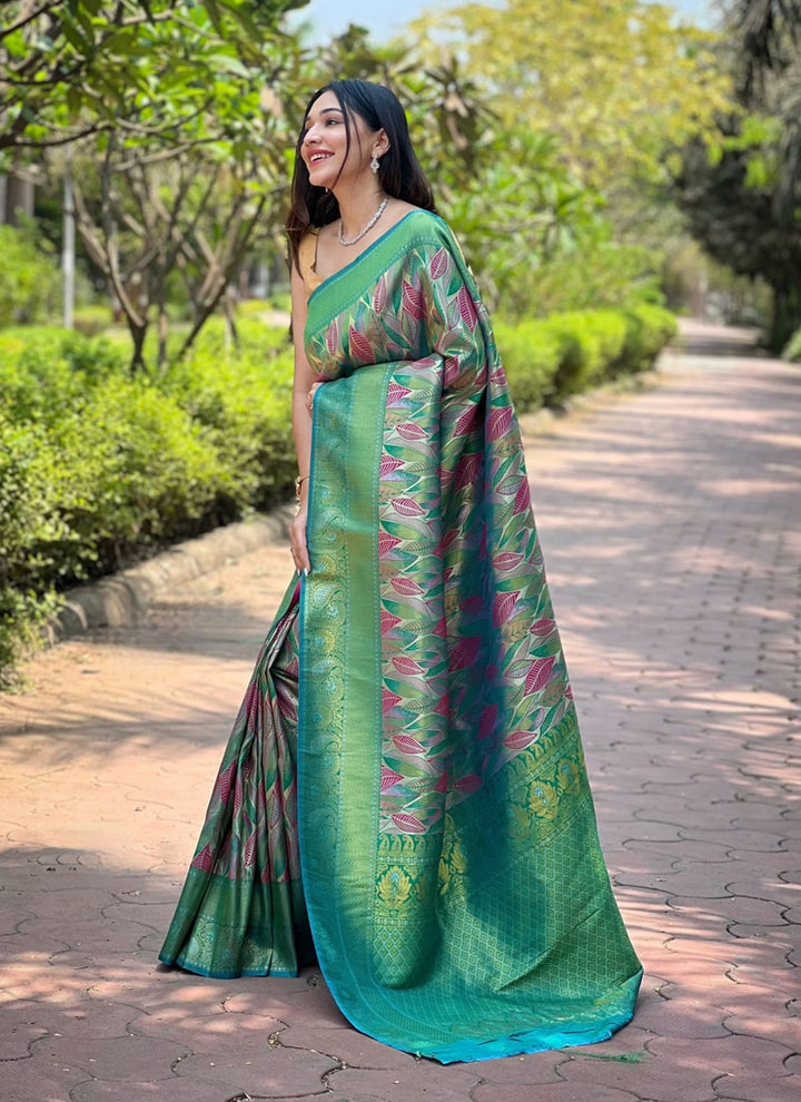 Lassya Fashion Green Exquisite Kanchipattu Silk Saree