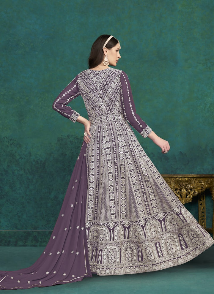 Lassya Fashion Lavender Festive Wear Anarkali Dress Ensemble