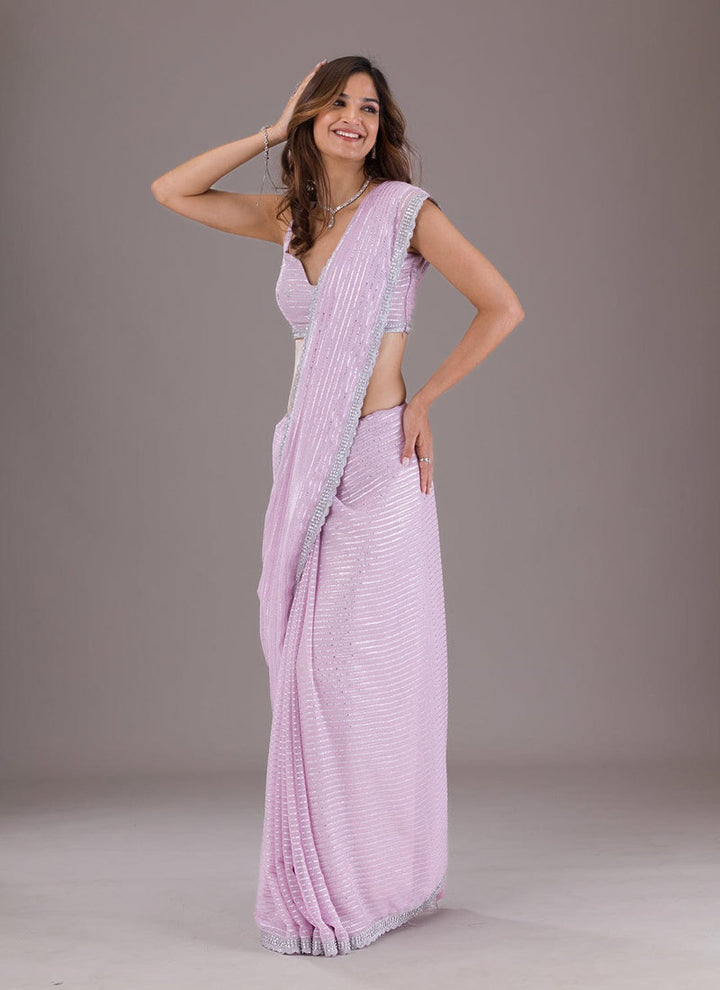 Lassya Fashion Lavender Exquisite Pure Rolex Silk Saree