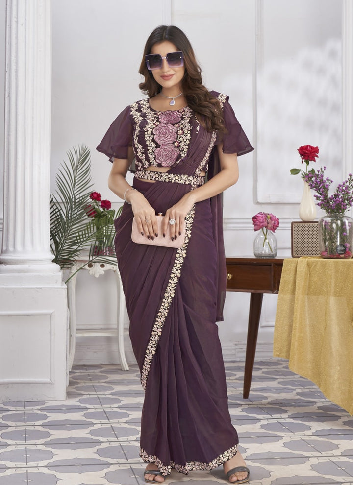 Lassya Fashion Indian Elegance Made Easy Pre-stitched Saree with Blouse