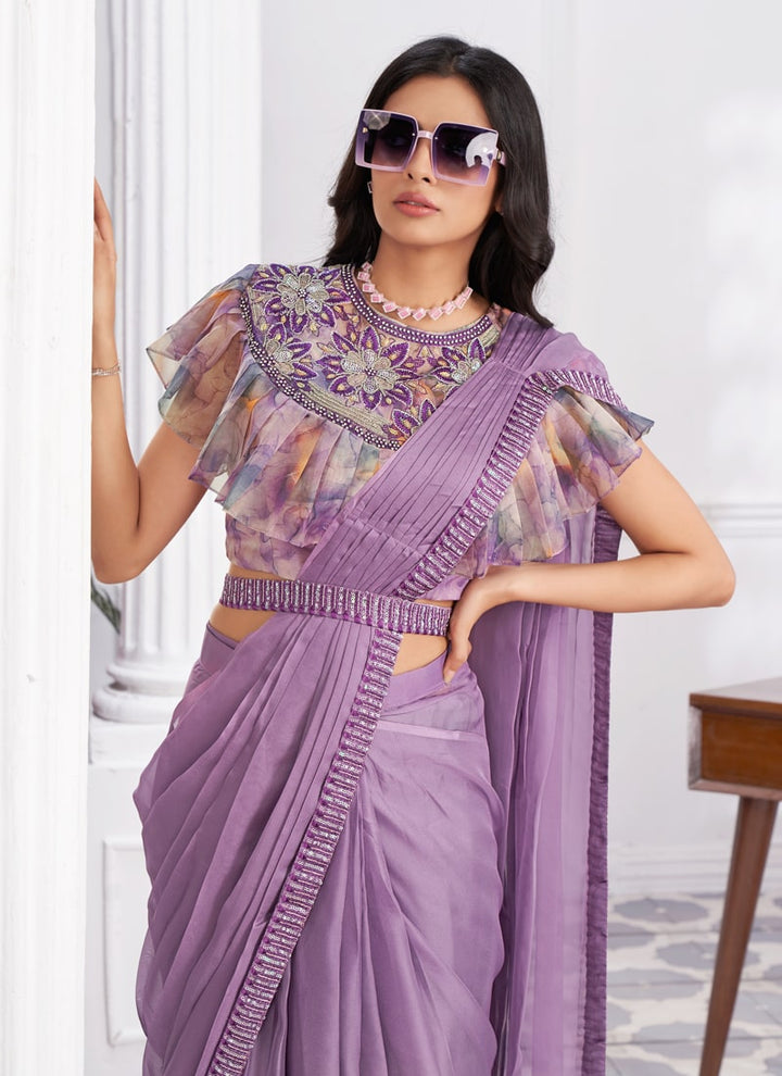 Lassya Fashion Drape and Dazzle Effortless Saree with Sequined Blouse Beauty