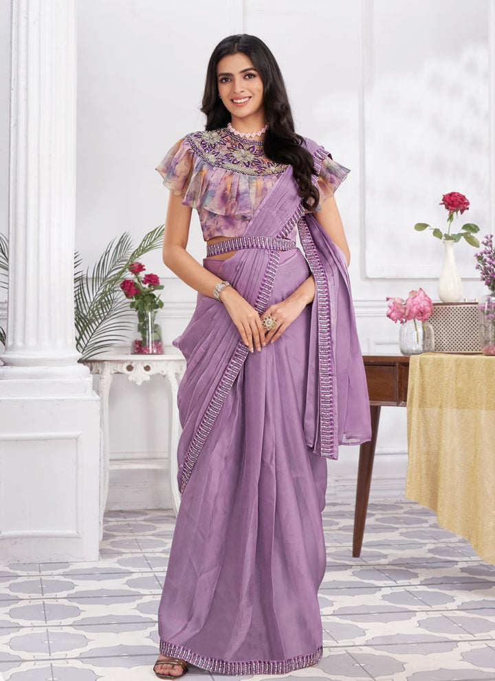 Lassya Fashion Drape and Dazzle Effortless Saree with Sequined Blouse Beauty