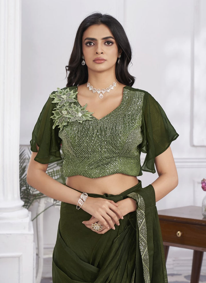 Lassya Fashion Modern Muse Pre-draped Saree Embroidered Elegance