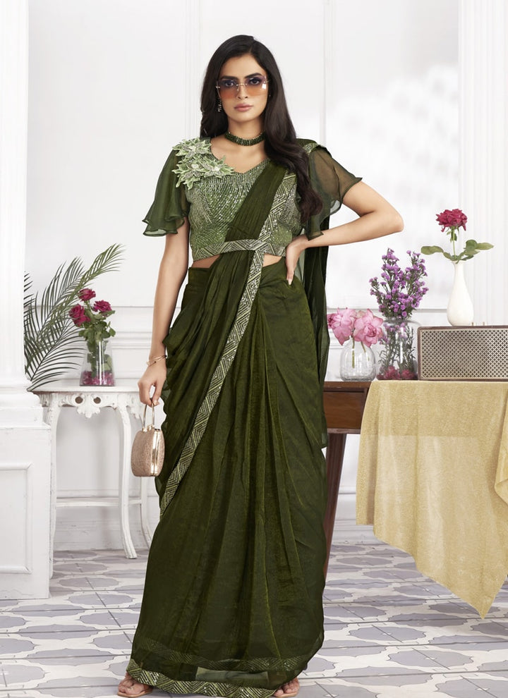 Lassya Fashion Modern Muse Pre-draped Saree Embroidered Elegance