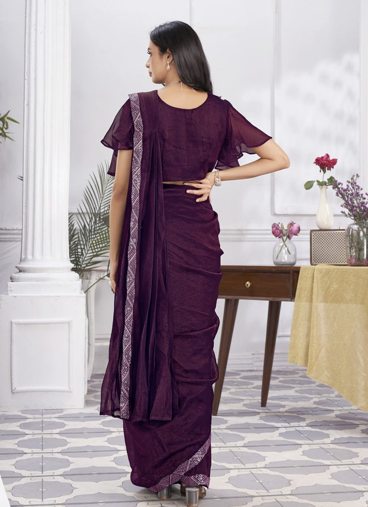 Lassya Fashion Modern Muse Pre-draped Saree Embroidered Elegance