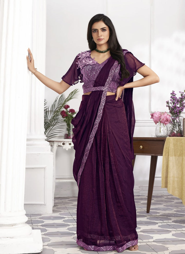 Lassya Fashion Modern Muse Pre-draped Saree Embroidered Elegance