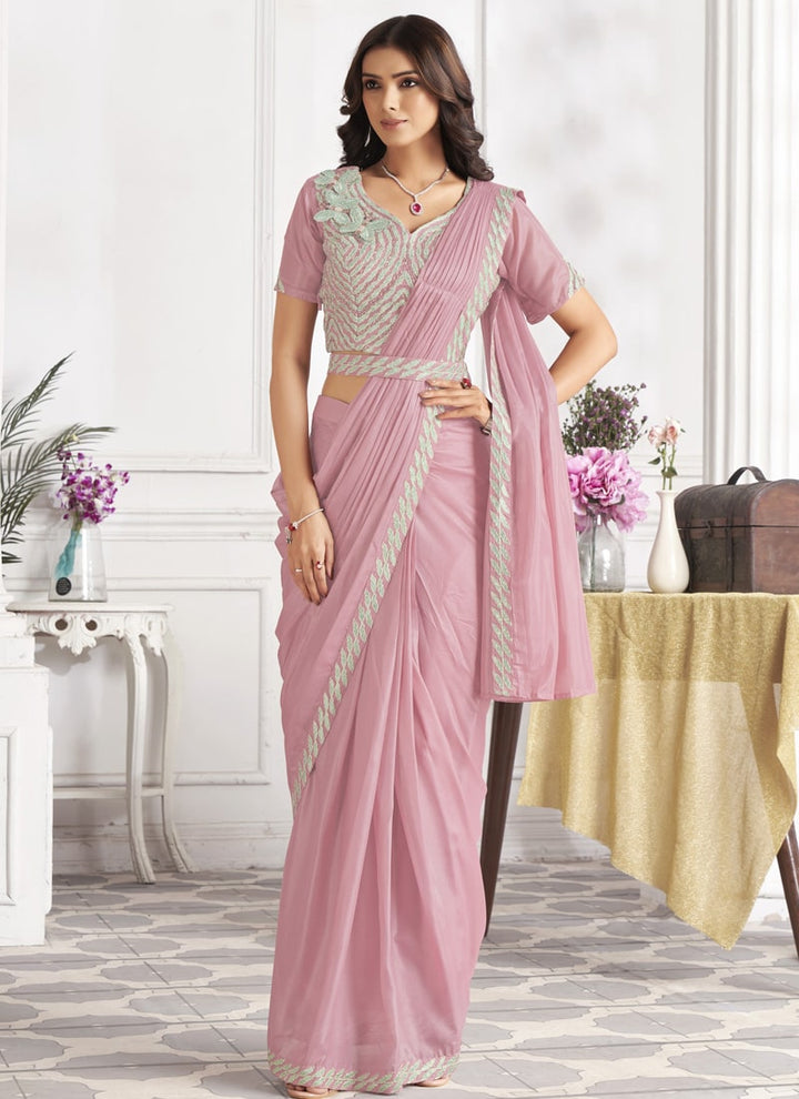 Lassya Fashion The All-in-One Saree Pre-draped Elegance Embroidered Details