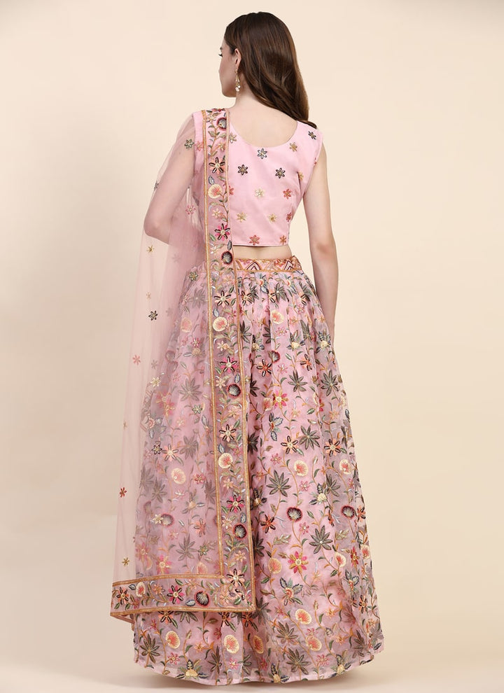 Lassya Fashion Pink Exquisite Designer Lehenga with Hand-Embroidered Blouse