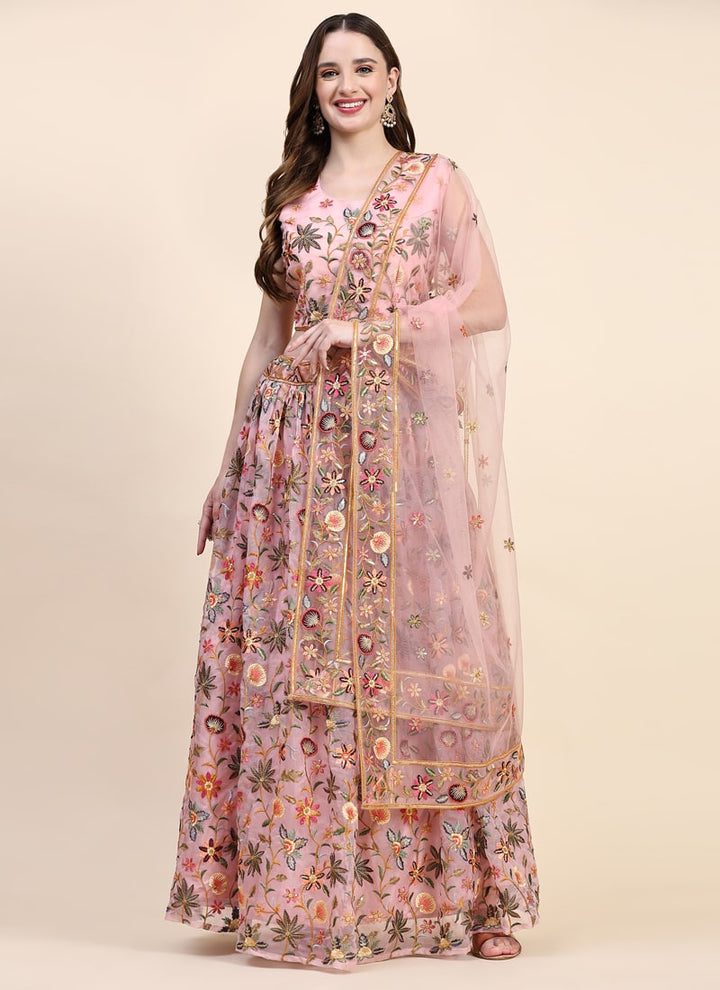 Lassya Fashion Pink Exquisite Designer Lehenga with Hand-Embroidered Blouse