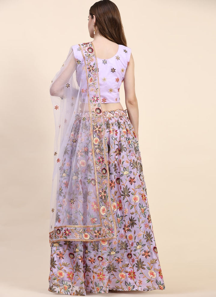 Lassya Fashion lavender Exquisite Designer Lehenga with Hand-Embroidered Blouse