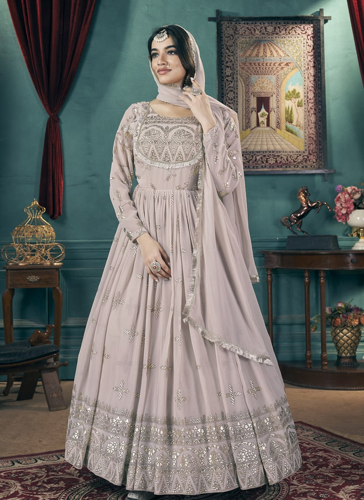 Lassya Fashion Chiku Wedding Wear Gown with Metallic Foil Work