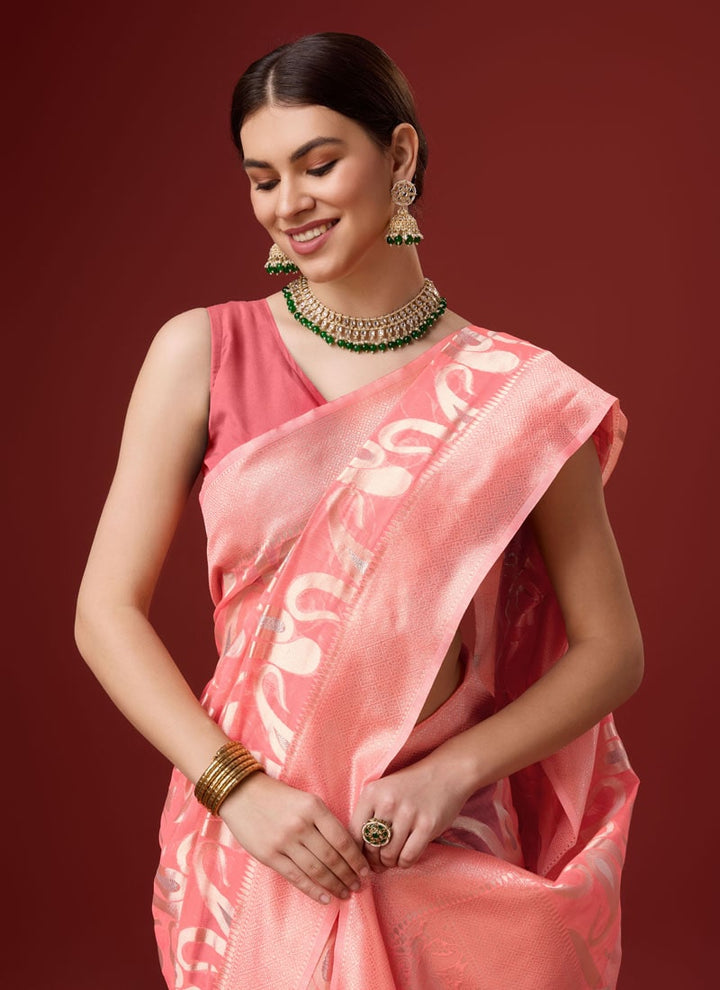 Lassya Fashion Lomonade Pink Cotton Digital Print Festive Wear Saree