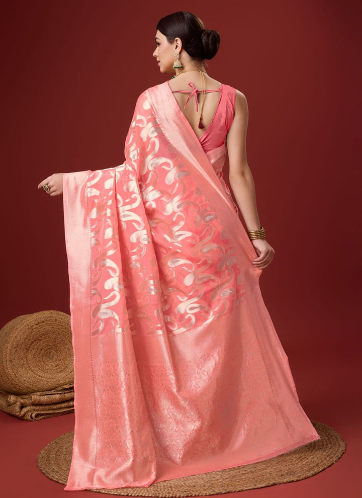 Lassya Fashion Lomonade Pink Cotton Digital Print Festive Wear Saree