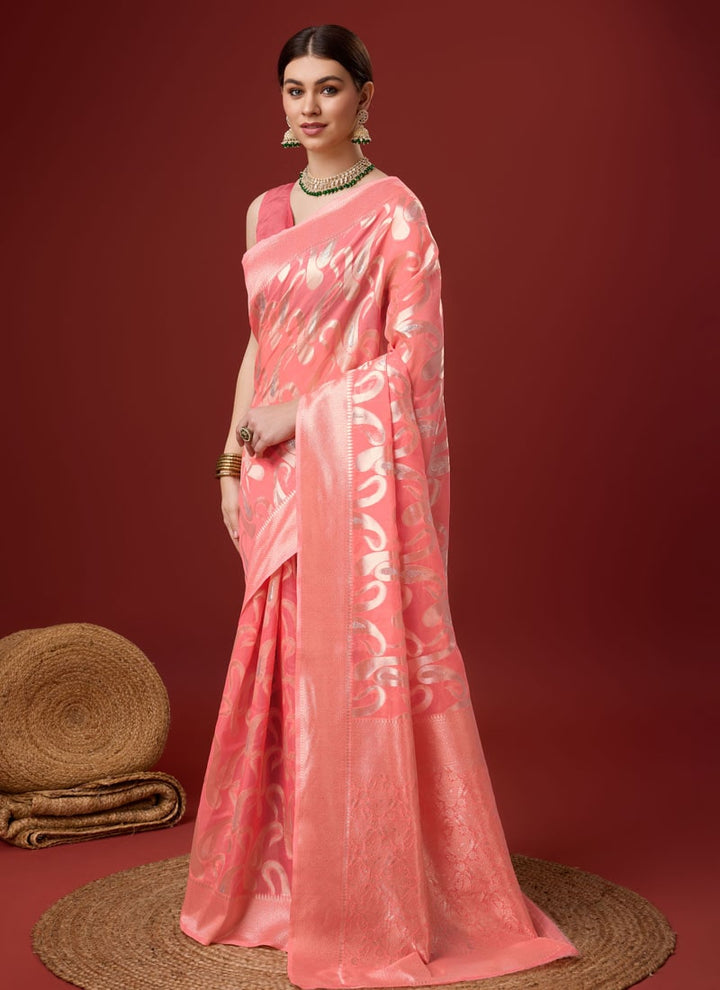 Lassya Fashion Lomonade Pink Cotton Digital Print Festive Wear Saree