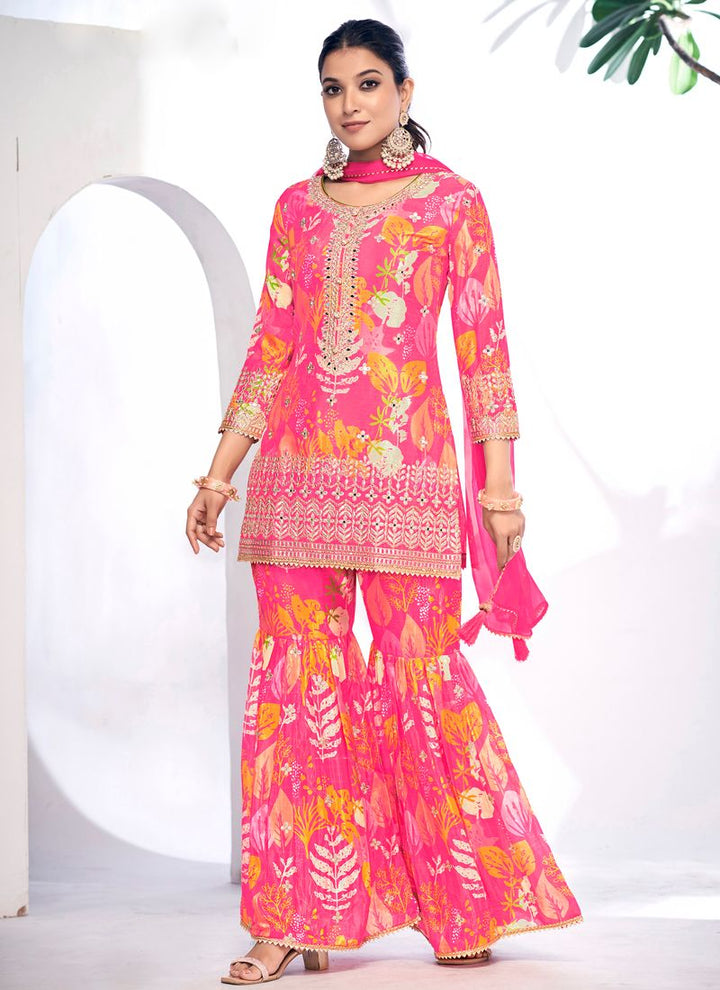 Lassya Fashion Premium Chinnon Sharara Suit