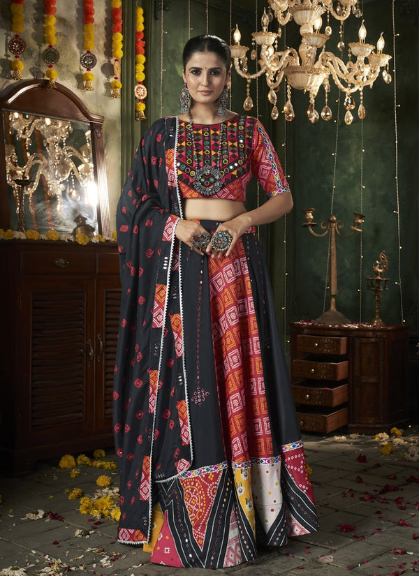 Lassya Fashion Midnight Black Mirror Work Festive Chaniya Choli