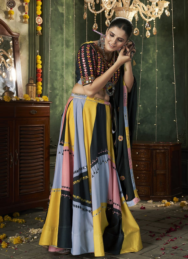 Lassya Fashion Multi Color Mirror Work Festive Chaniya Choli