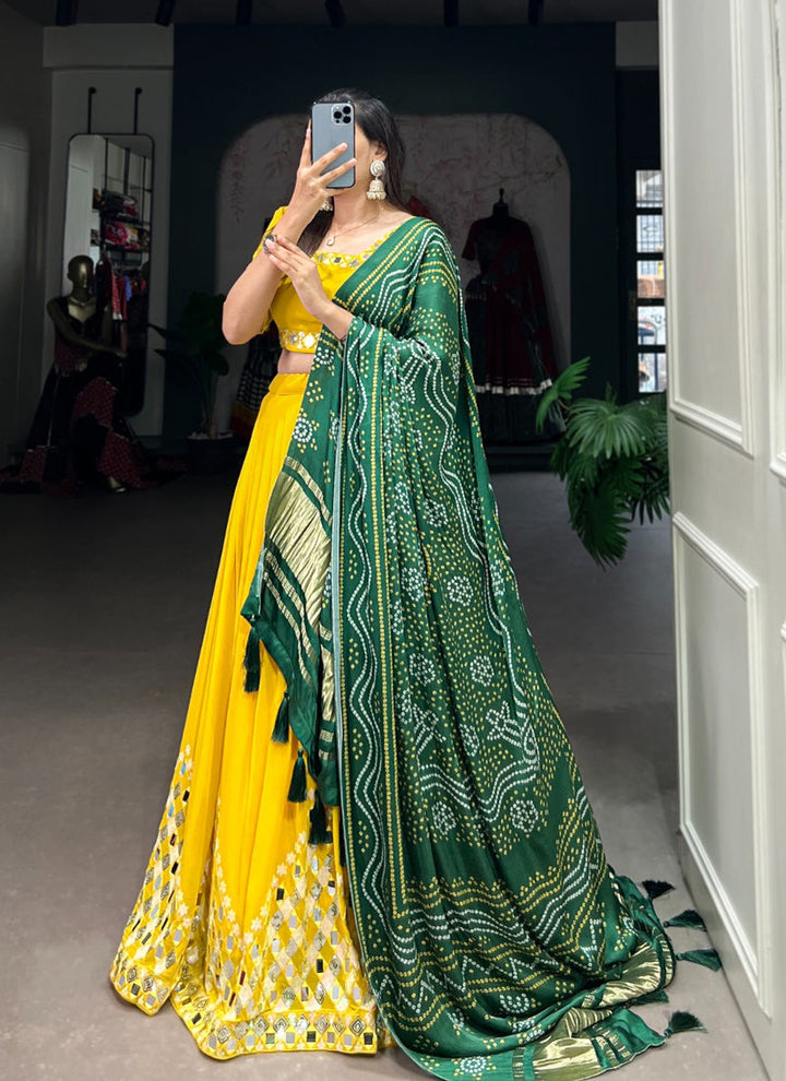 Lassya Fashion Sunflower Yellow Sequined Bridesmaid Lehenga Set