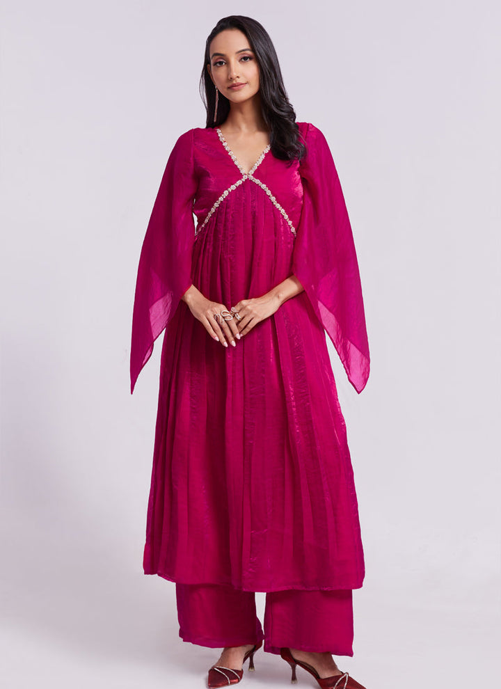 Lassya Fashion Pink Alia Cut Hand Work Salwar Suit