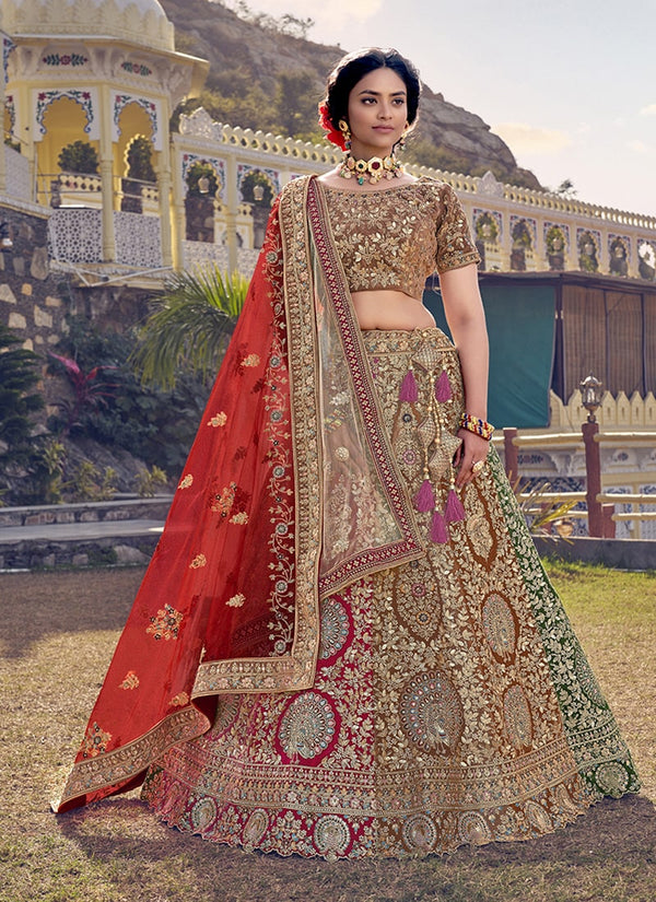 Lassya Fashion Mustard Opulent Bridal Lehenga with Sequins