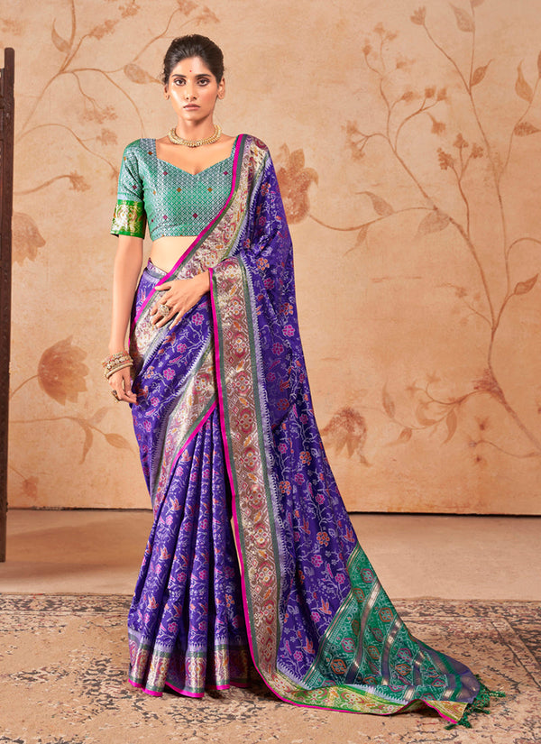 Lassya Fashion Violet Patola Silk Festive Wear Saree