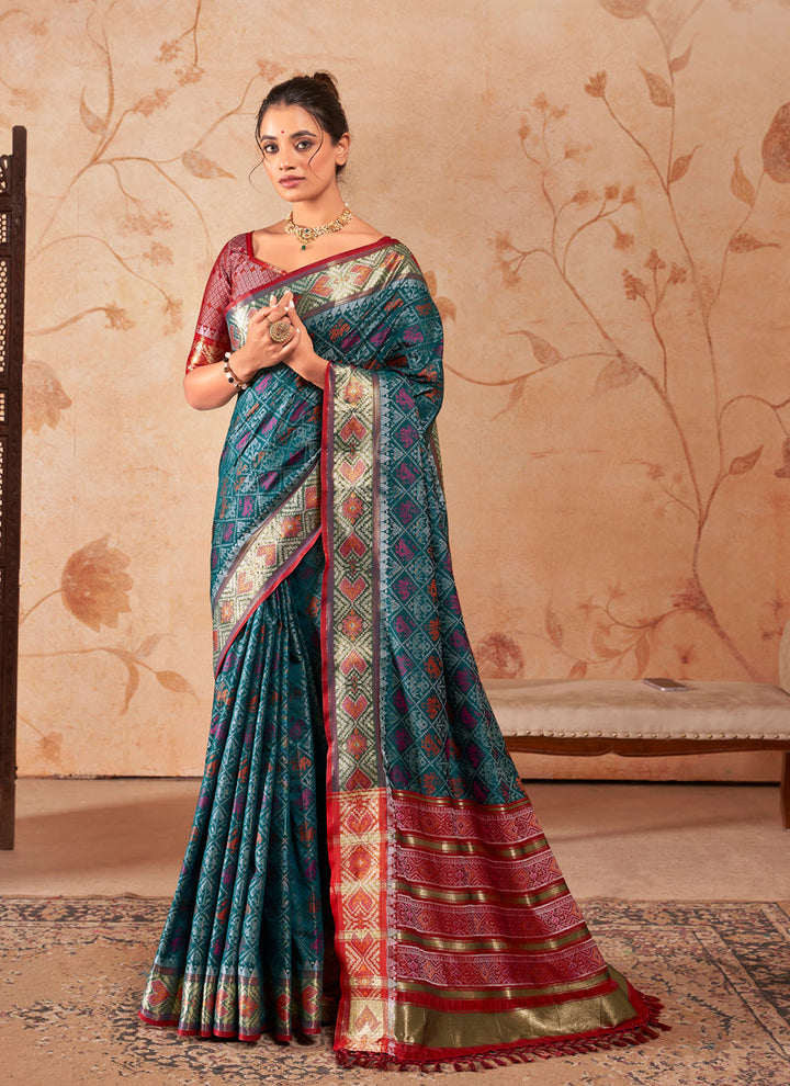 Lassya Fashion Royal Blue Patola Silk Festive Wear Saree