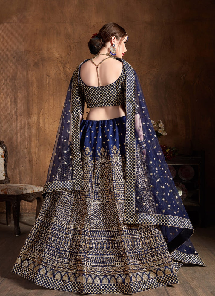 Lassya Fahion  Midnight Blue Stunning Wedding Lehengas with Luxury Embellishments